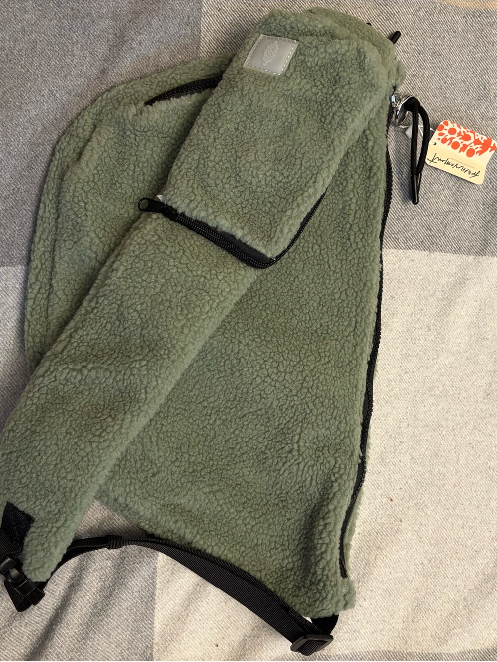 Free People Fleece Sling Purse - Green